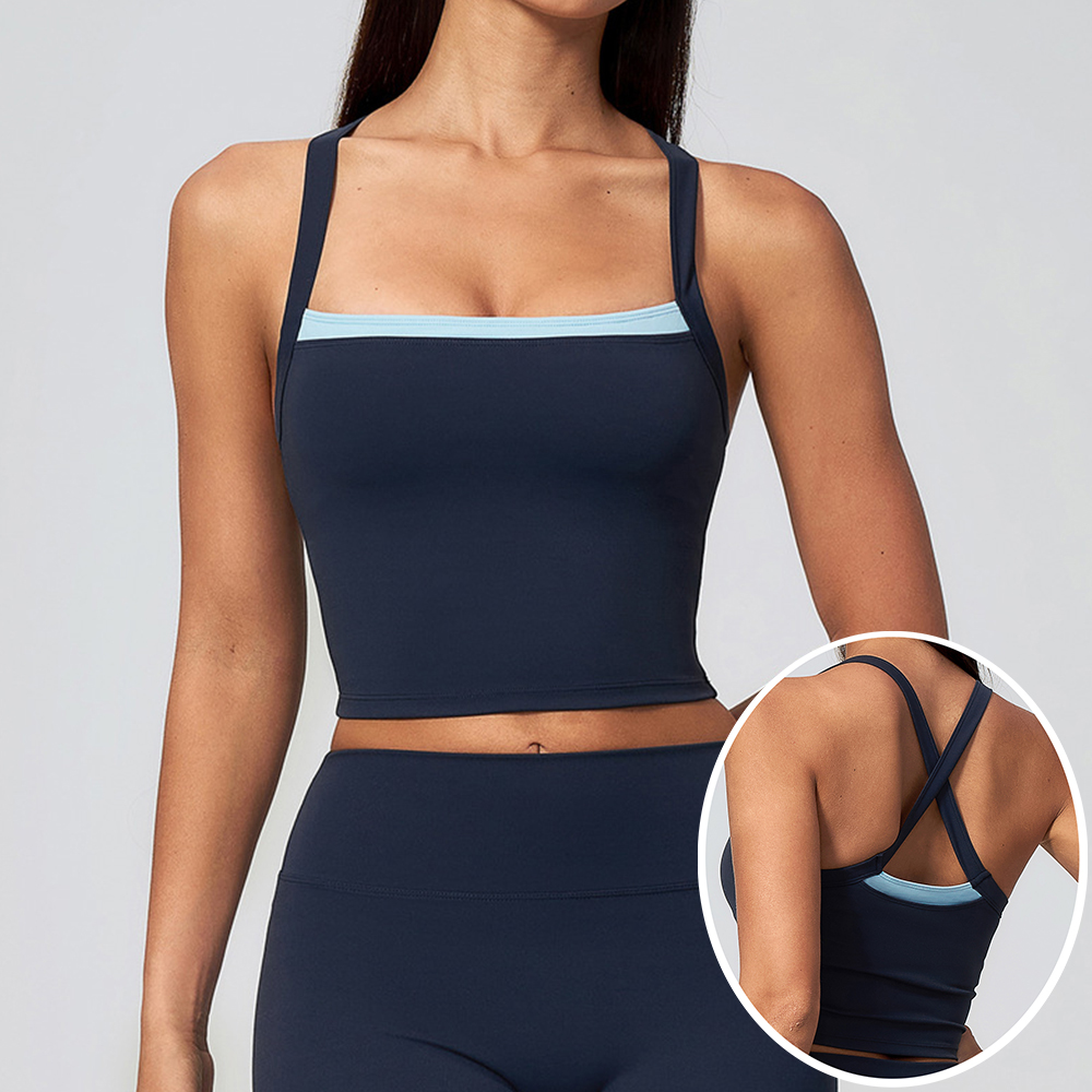 Plunge Bra Push Up - Débardeur de yoga croisé au dos